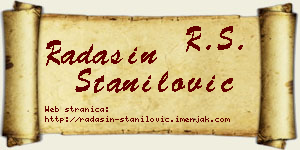 Radašin Stanilović vizit kartica
